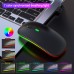 Mini silent optical gaming mouse colorful rechargeable mouse LED wireless mouse