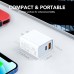 KOZH Safe Reliable 20W USB C Wall Charger 2-Pack Dual Port PD Power Delivery Fast Type C Charging Block Plug Adapter for iPhone