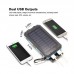 Free logo adding Portable Solar Power Bank Waterproof Powerbank 20000mah Charger With Led Light