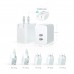 Dual Port USB C 35W US/EU/UK/JP/KR/AU Plug PD QC 3.0 Fast Wall Charger for Mobile Phone