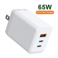 Wholesale KC ETL UKCA PSE SAA Fhome Charger AC 65W Quick Type C PD USB GaN Charger with QC 4.0 3.0 Fast Charge EU US UK AU plug